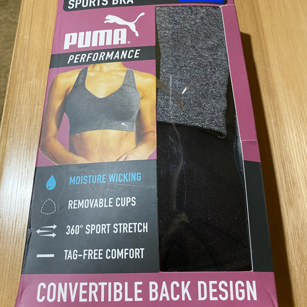 Brand new in packaging  2-pack Puma Convertible Strap Sports Bras, Large.